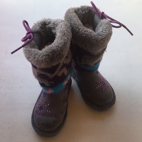 SKETCHERS | Grey Twinkle Toes Light Up Slouchy Ugg Inspired Boots - Picture 3 of 11